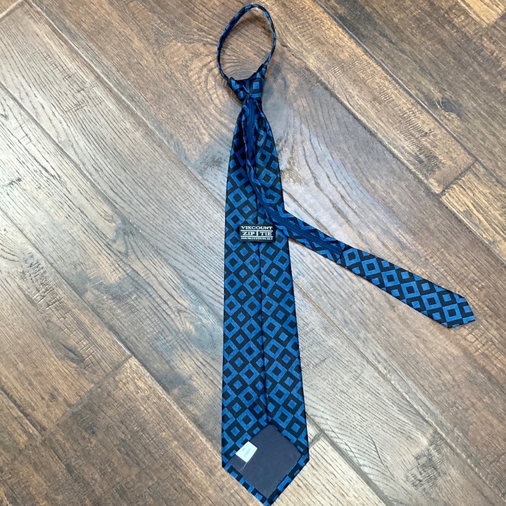 Mens tie - zipper adjustable!! Viscount zip tie novelty dad gift